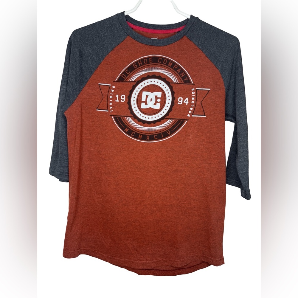 Men's DC Orange and Gray Raglan Shirt